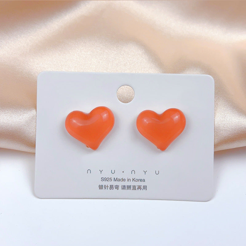 1 Pair Sweet Heart Shape Flower Butterfly Enamel Inlay Imitation Pearl Alloy Rhinestones Earrings