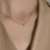 Simple Style Solid Color Sterling Silver Inlay Zircon Pendant Necklace