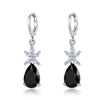 1 Pair Simple Style Water Droplets Plating Inlay Copper Zircon White Gold Plated Drop Earrings