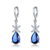 1 Pair Simple Style Water Droplets Plating Inlay Copper Zircon White Gold Plated Drop Earrings