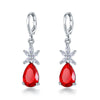 1 Pair Simple Style Water Droplets Plating Inlay Copper Zircon White Gold Plated Drop Earrings