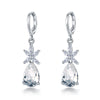 1 Pair Simple Style Water Droplets Plating Inlay Copper Zircon White Gold Plated Drop Earrings