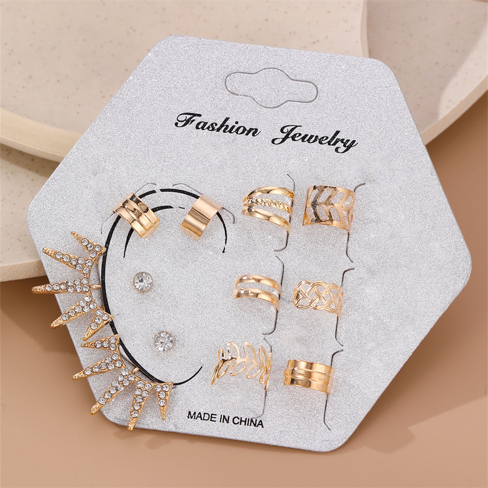 1 Set Ig Style Simple Style Solid Color Irregular Inlay Alloy Artificial Gemstones Artificial Rhinestones Ear Studs