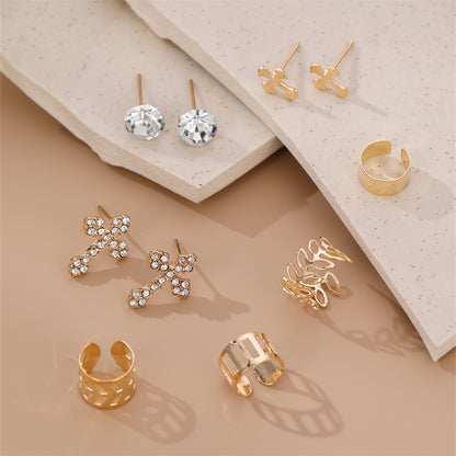 1 Set Ig Style Simple Style Solid Color Irregular Inlay Alloy Artificial Gemstones Artificial Rhinestones Ear Studs