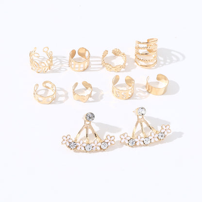 1 Set Ig Style Simple Style Solid Color Irregular Inlay Alloy Artificial Gemstones Artificial Rhinestones Ear Studs