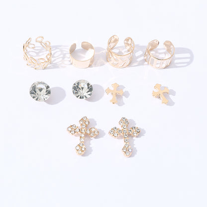 1 Set Ig Style Simple Style Solid Color Irregular Inlay Alloy Artificial Gemstones Artificial Rhinestones Ear Studs