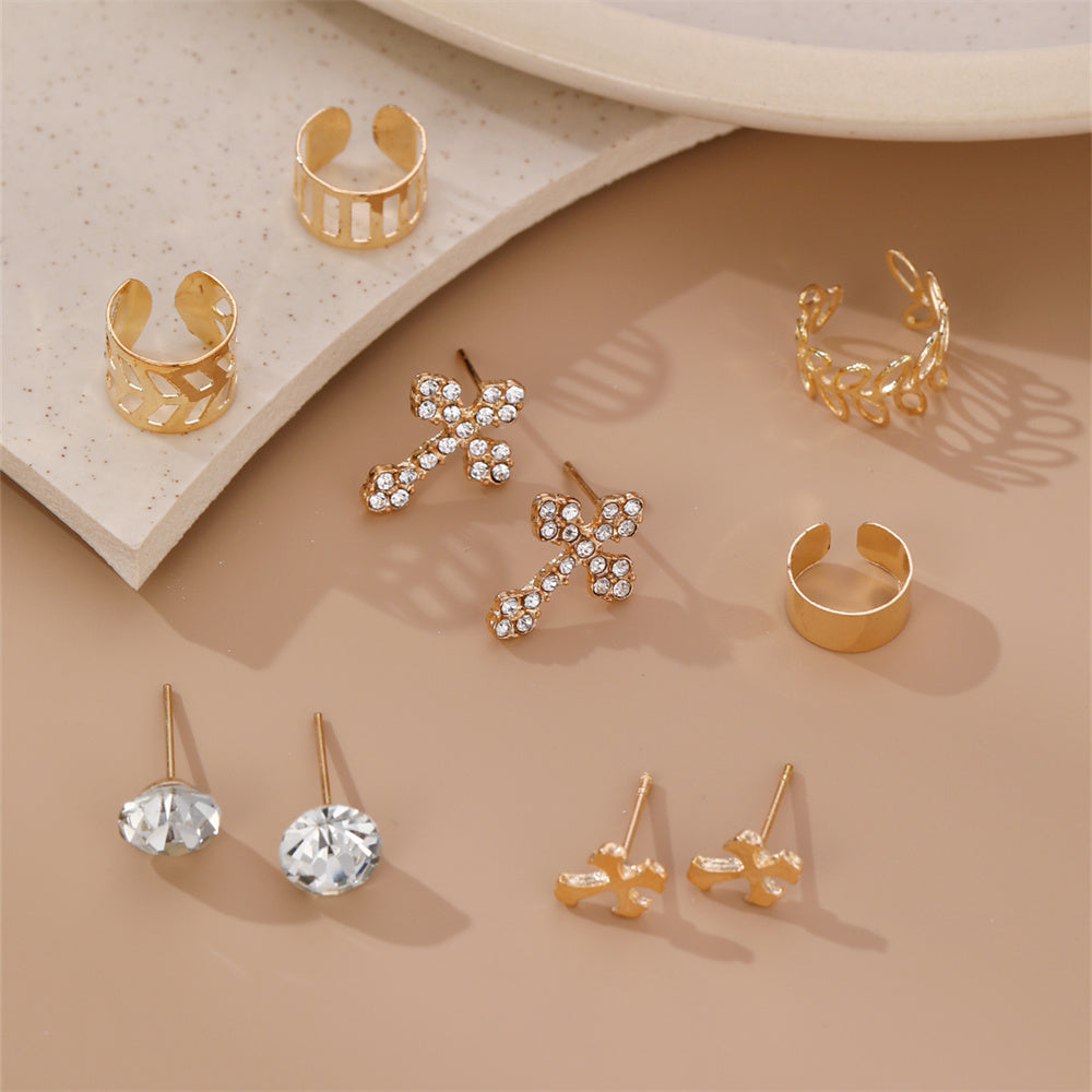 1 Set Ig Style Simple Style Solid Color Irregular Inlay Alloy Artificial Gemstones Artificial Rhinestones Ear Studs