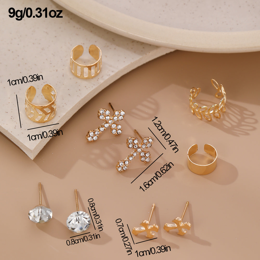 1 Set Ig Style Simple Style Solid Color Irregular Inlay Alloy Artificial Gemstones Artificial Rhinestones Ear Studs