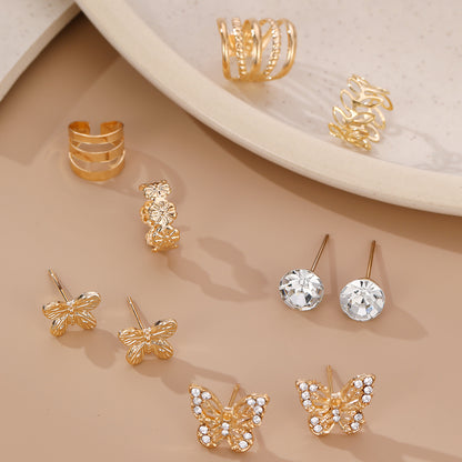 1 Set Ig Style Simple Style Solid Color Irregular Inlay Alloy Artificial Gemstones Artificial Rhinestones Ear Studs