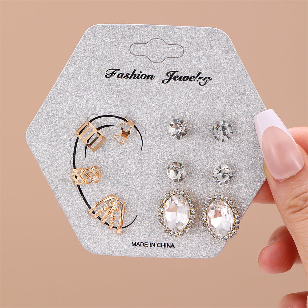 1 Set Ig Style Simple Style Solid Color Irregular Inlay Alloy Artificial Gemstones Artificial Rhinestones Ear Studs