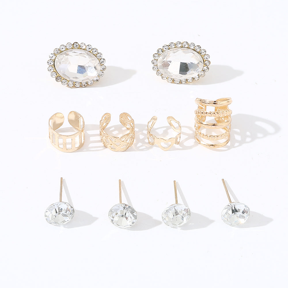 1 Set Ig Style Simple Style Solid Color Irregular Inlay Alloy Artificial Gemstones Artificial Rhinestones Ear Studs