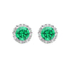 1 Pair Simple Style Round Inlay Sterling Silver Birthstone Ear Studs