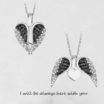 Ig Style Simple Style Heart Shape Wings Copper Zircon Pendant Necklace In Bulk