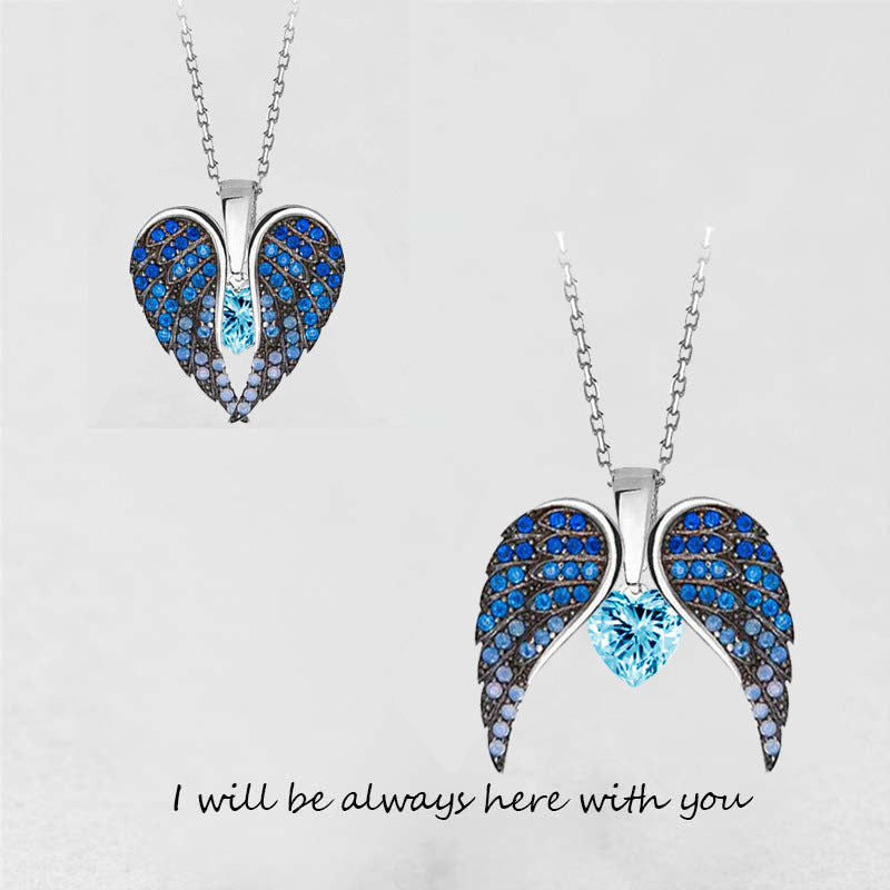 Ig Style Simple Style Heart Shape Wings Copper Zircon Pendant Necklace In Bulk