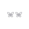 1 Pair Sweet Butterfly Plating Inlay Copper Zircon White Gold Plated Ear Studs