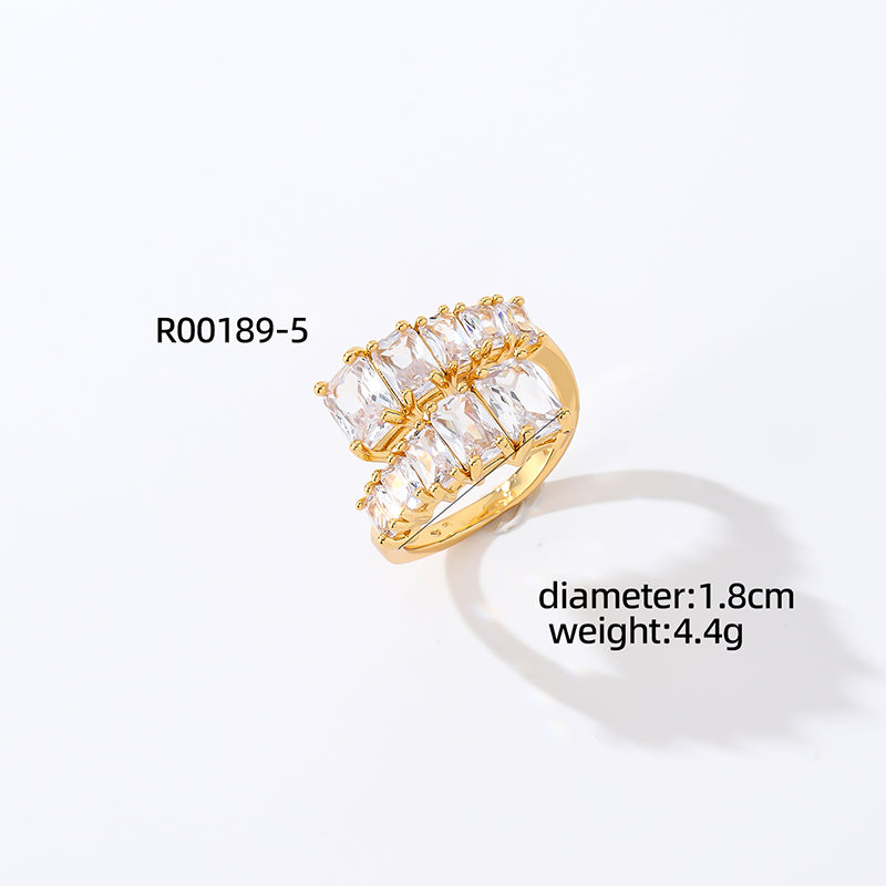 Casual Simple Style Round Number Heart Shape Copper Irregular Inlay Zircon Open Rings