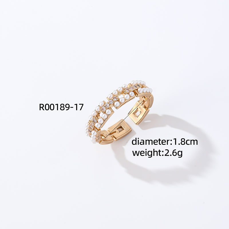 Casual Simple Style Round Number Heart Shape Copper Irregular Inlay Zircon Open Rings