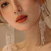 1 Pair Classic Style Tassel Rhinestone Drop Earrings