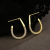 1 Pair Simple Style Commute U Shape Plating Inlay Copper Zircon 18k Gold Plated Earrings