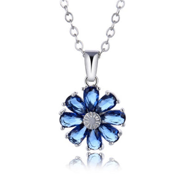 Casual Simple Style Flower Copper Zircon Pendant Necklace In Bulk