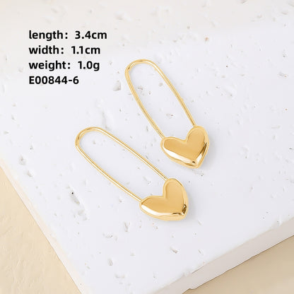 1 Pair Casual Simple Style Korean Style Solid Color Copper Earrings