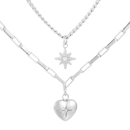 Simple Style Heart Shape Titanium Steel Plating Gold Plated Necklace