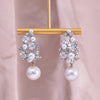 1 Pair Glam Luxurious Artistic Flower Three-dimensional Hollow Out Inlay Alloy Artificial Pearls Drop Earrings