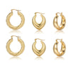 3 Pairs 5 Pairs Luxurious Simple Style Classic Style Round Water Droplets Twist Plating Alloy Gold Plated Silver Plated Hoop Earrings