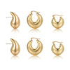 3 Pairs 5 Pairs Luxurious Simple Style Classic Style Round Water Droplets Twist Plating Alloy Gold Plated Silver Plated Hoop Earrings