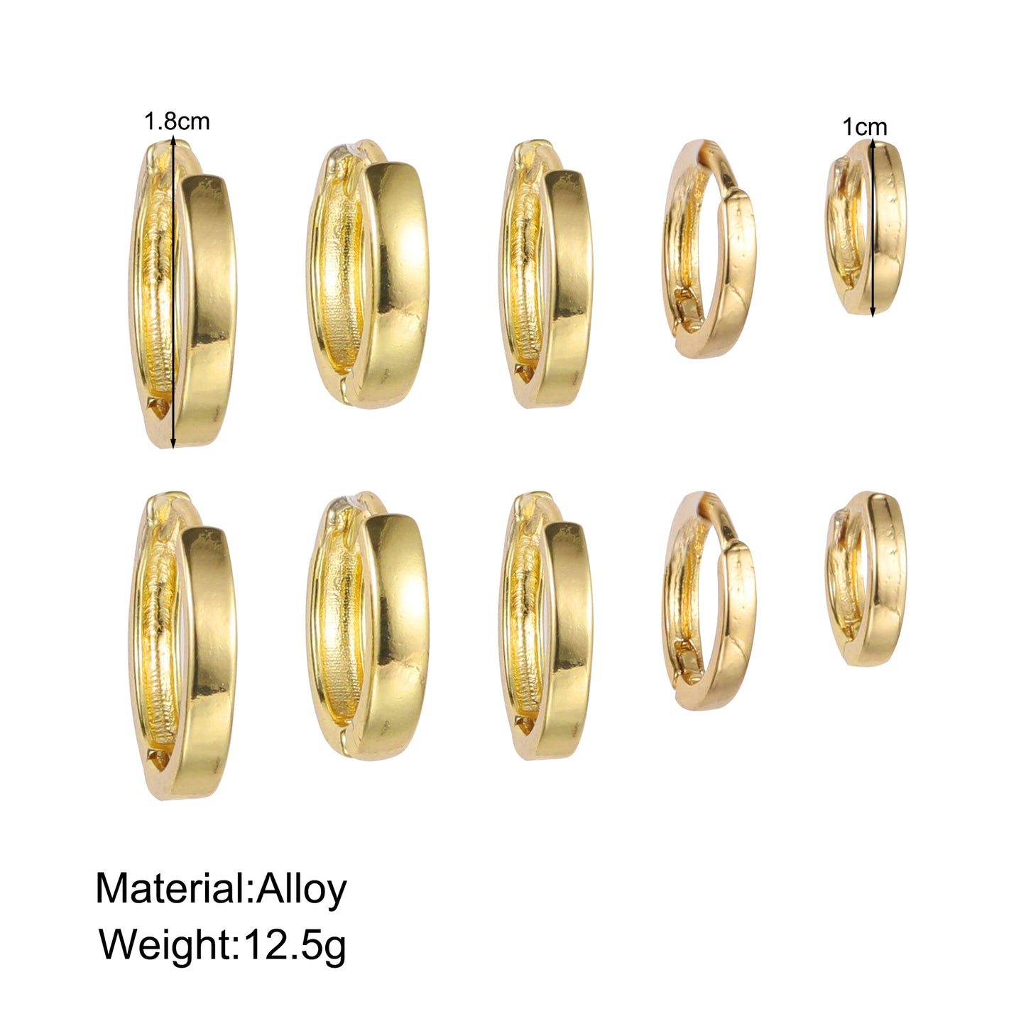 3 Pairs 5 Pairs Luxurious Simple Style Classic Style Round Water Droplets Twist Plating Alloy Gold Plated Silver Plated Hoop Earrings