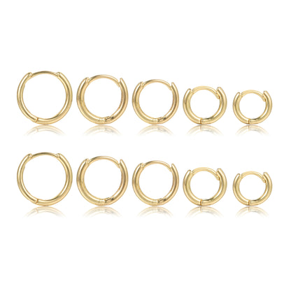 3 Pairs 5 Pairs Luxurious Simple Style Classic Style Round Water Droplets Twist Plating Alloy Gold Plated Silver Plated Hoop Earrings