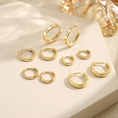 3 Pairs 5 Pairs Luxurious Simple Style Classic Style Round Water Droplets Twist Plating Alloy Gold Plated Silver Plated Hoop Earrings