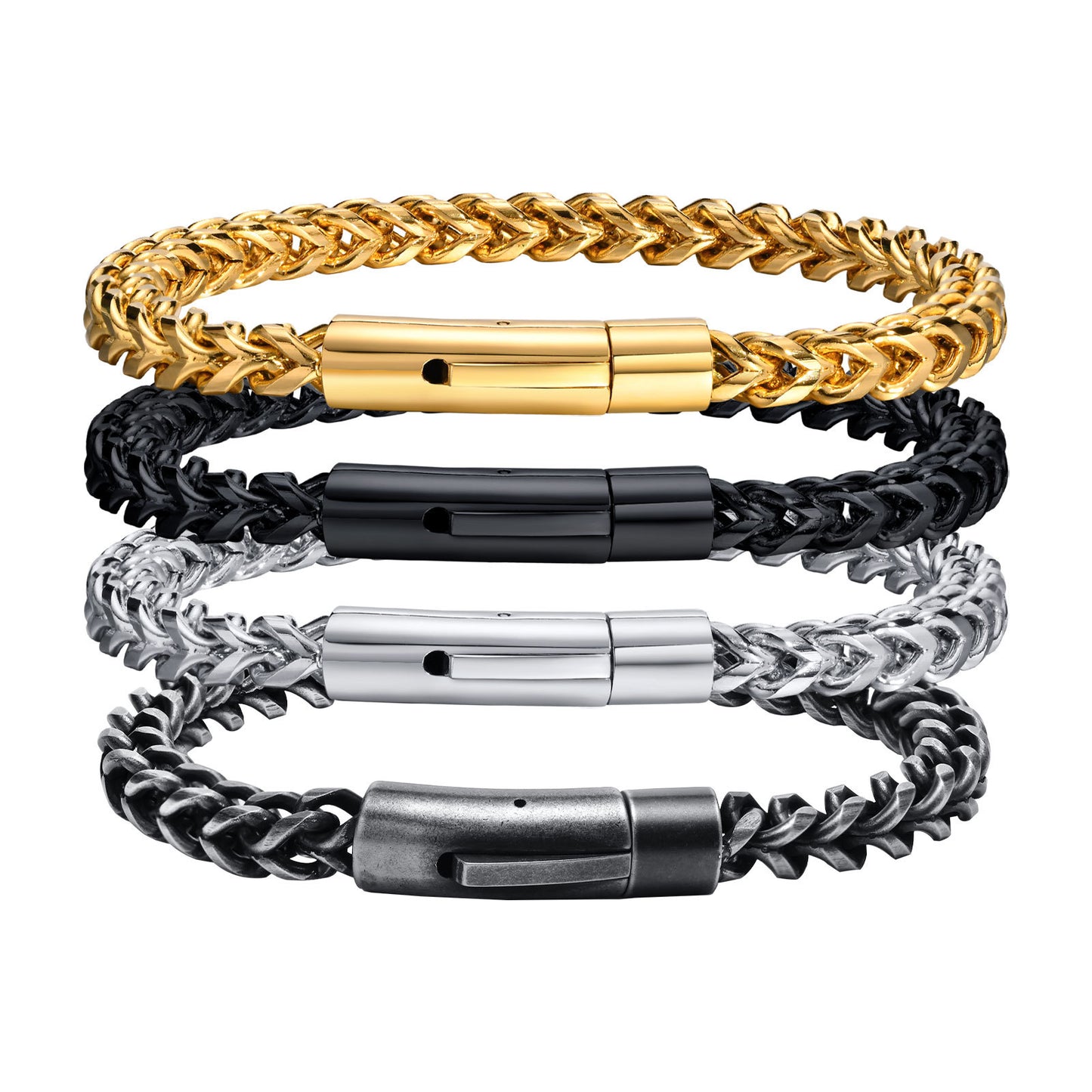 Simple Style Solid Color Stainless Steel Bracelets