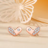 1 Pair Simple Style Heart Shape Flower Inlay Sterling Silver Zircon Ear Studs