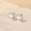 1 Pair Simple Style Heart Shape Flower Inlay Sterling Silver Zircon Ear Studs