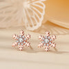 1 Pair Simple Style Heart Shape Flower Inlay Sterling Silver Zircon Ear Studs