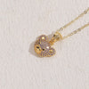 Elegant Classic Style Bear Copper 14k Gold Plated Zircon Necklace In Bulk