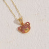 Elegant Classic Style Bear Copper 14k Gold Plated Zircon Necklace In Bulk