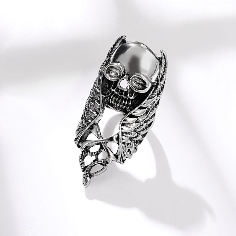 Punk Skull Alloy Wholesale Open Rings