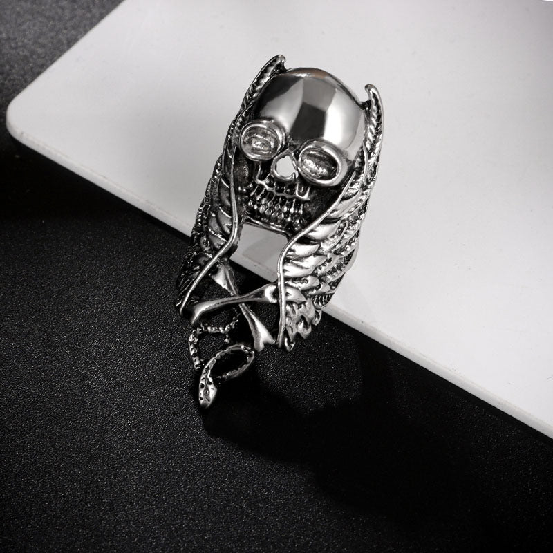 Punk Skull Alloy Wholesale Open Rings