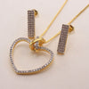 Simple Style Heart Shape Copper Plating Inlay Zircon Gold Plated Jewelry Set