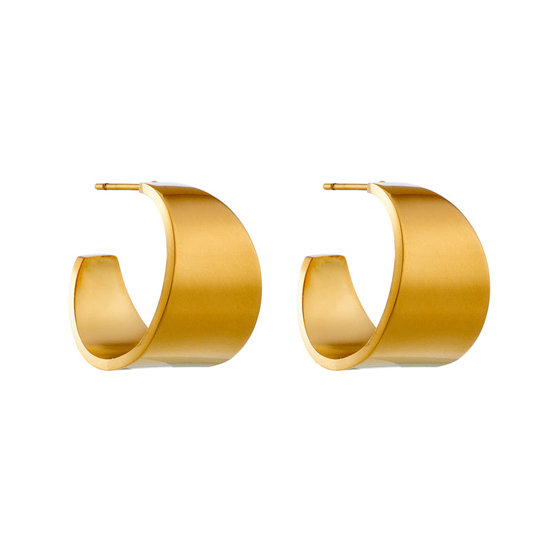 1 Pair Simple Style Solid Color Plating Titanium Steel 18k Gold Plated Ear Studs