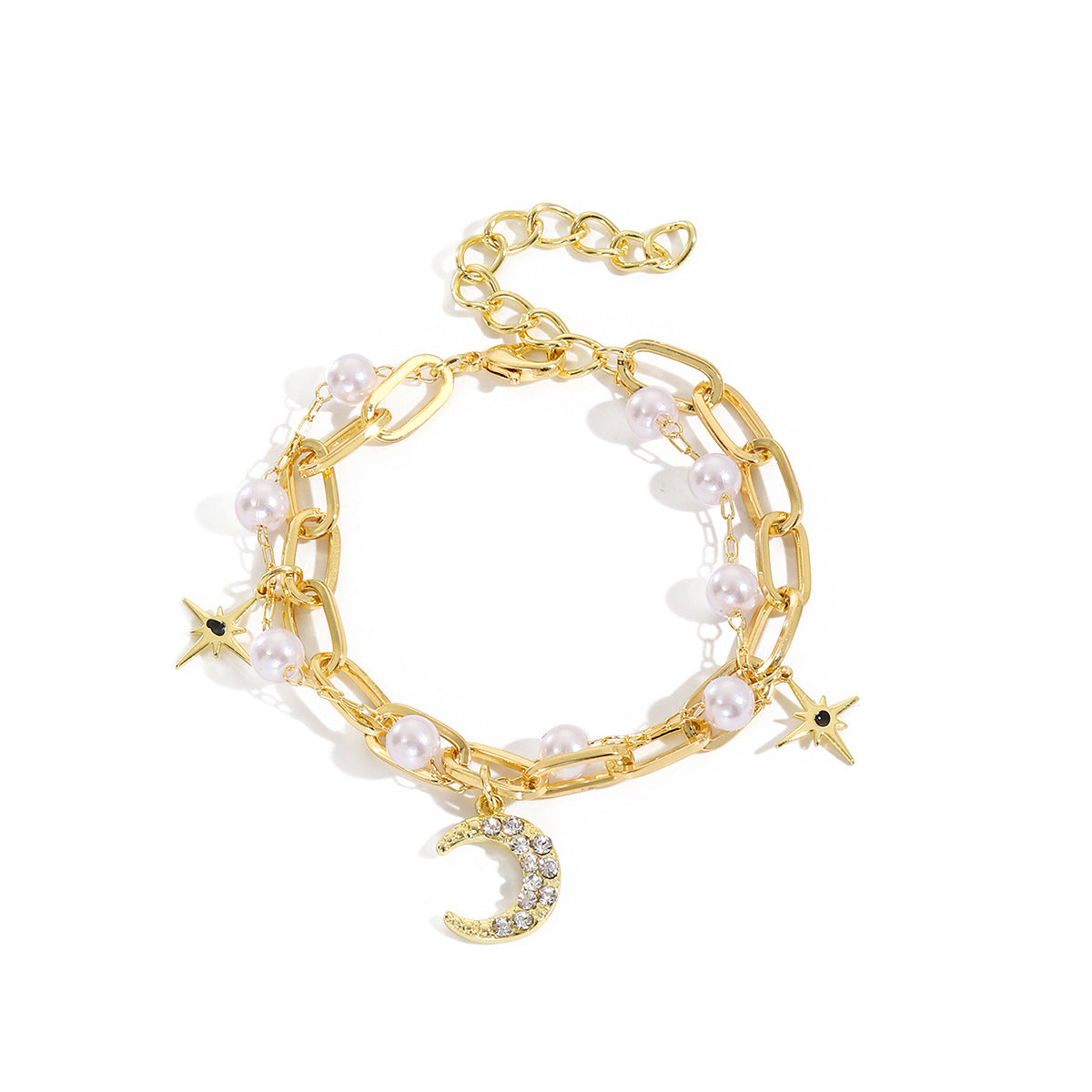 Fashion Geometric Heart Shape Imitation Pearl Alloy Plating Women's Bracelets