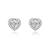 1 Pair Sweet Heart Shape Plating Inlay Sterling Silver Zircon Ear Studs