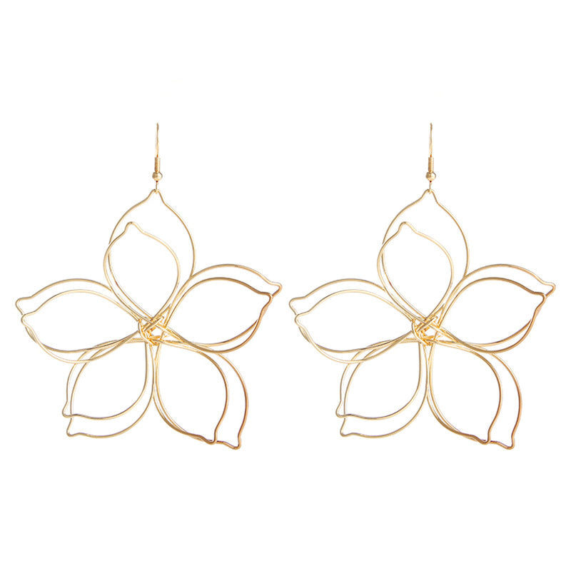 1 Pair Pastoral Flower Plating Metal Drop Earrings