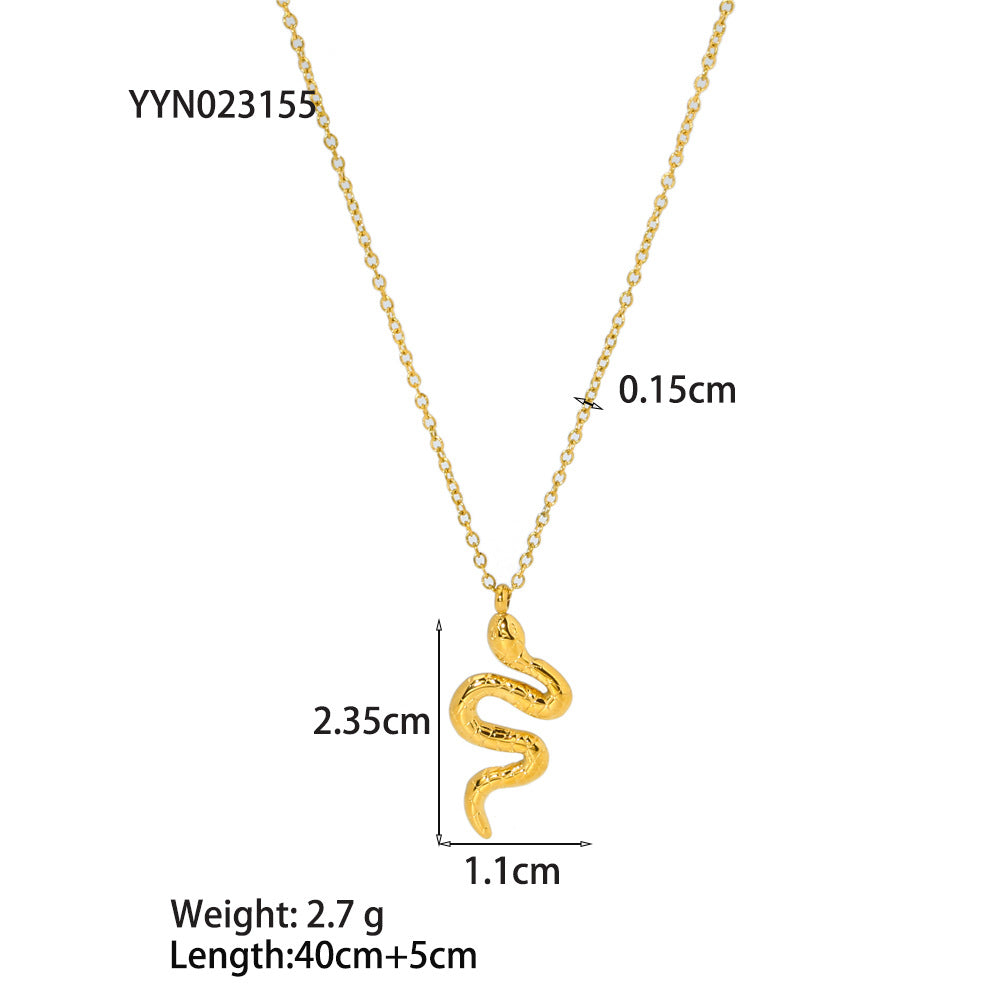 Classic Style Snake Stainless Steel Plating Earrings Necklace