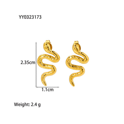 Classic Style Snake Stainless Steel Plating Earrings Necklace