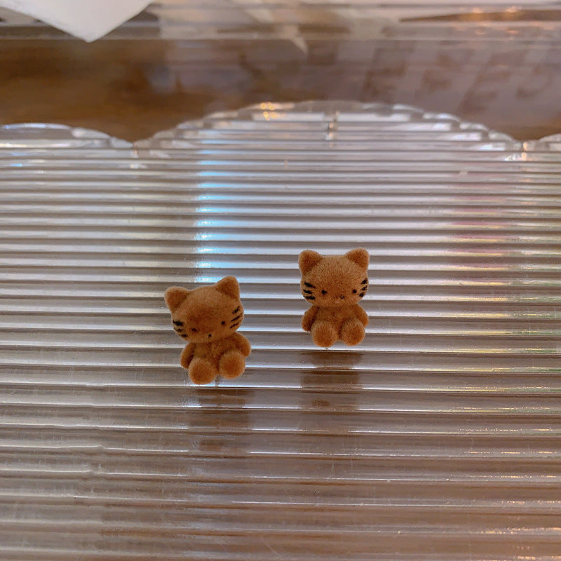 1 Pair Cartoon Style Cute Bear Alloy Ear Studs