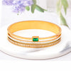 Simple Style Classic Style Square Titanium Steel Zircon Bangle In Bulk