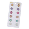 1 Set Basic Lady Classic Style Geometric Plating Inlay Alloy Zircon Ear Studs